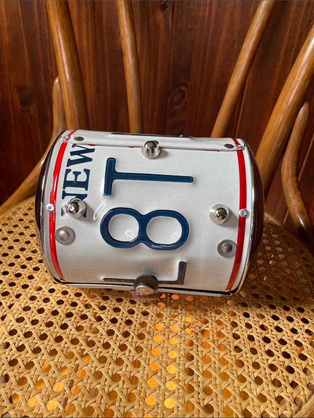 90’s Vintage Little Earth New York License Plate Bag with Navy & Red Accents - Picture 3 of 8